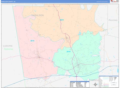 Haralson County Ga Wall Map Color Cast Style By Marketmaps