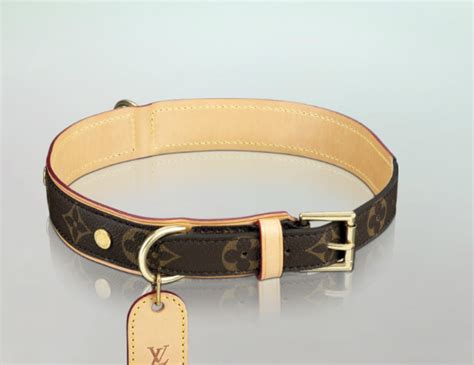 Gold and black leather collar necklace. Louis Vuitton Pet Collection