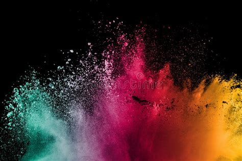 Color Powder Explosion Cloud On Black Background Stock Image Image