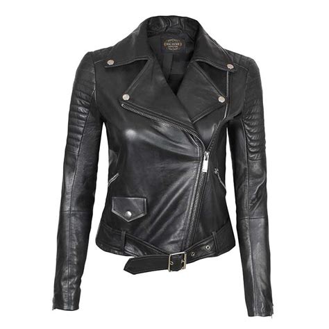Browse our range of men's black leather jackets. Quilted Shoulder Leather Jacket for Womens