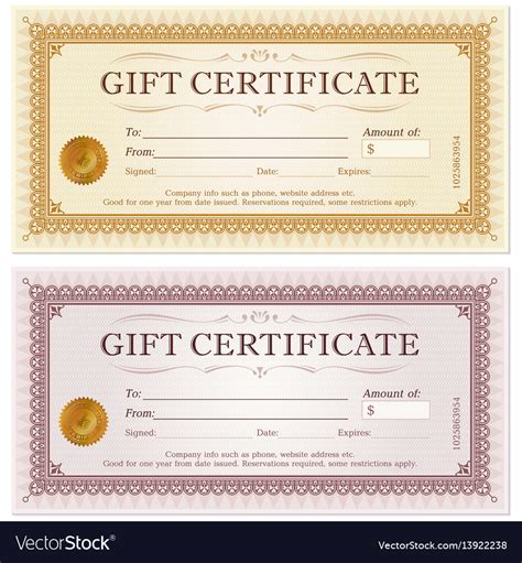 Certificate T Coupon Template Royalty Free Vector Image