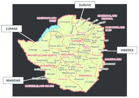 Check spelling or type a new query. Map of Zimbabwe showing the four districts of study ...