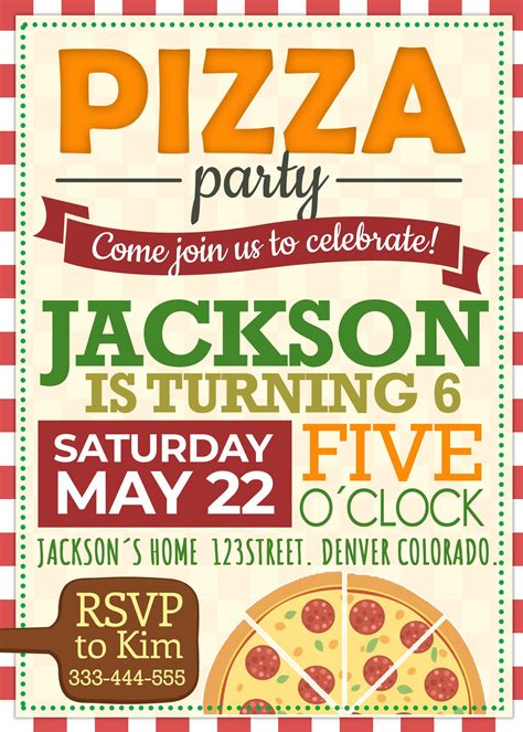 Oscarsitosroom Pizza Party Birthday Invitations Birthday Party