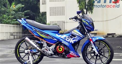 Tersedia ✓ gratis ongkir ✓ pengiriman sampai di . modifikasi: Modifikasi Motor Satria Fu Standar Warna Biru