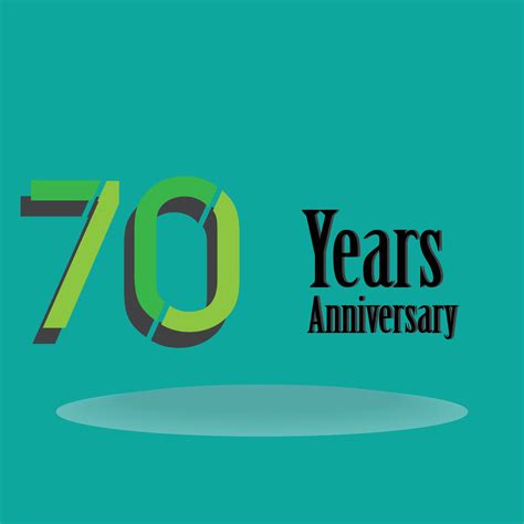 70 Years Anniversary Celebration Green Color Vector Template Design