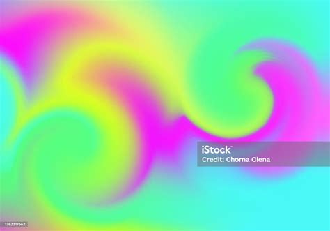 Rainbow Neon Swirl Background Radial Gradient Of Twisted Spiral Vector