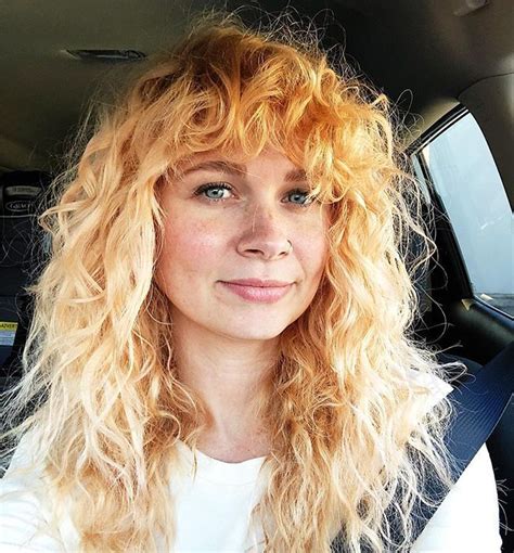 25 Photos That Will Make You Want Curly Bangs Curly Hair Photos Blonde Curly Hair Curly Hair