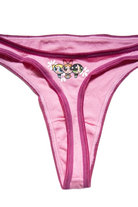 00s y2k deadstock powerpuff girls pink thong g string panties etsy