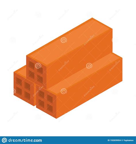 Isometric Repair Construction Stack Of Bricks Work Tool And Equipment