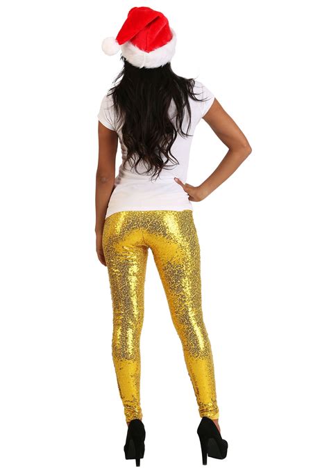 tipsy elves women s gold sequin leggings