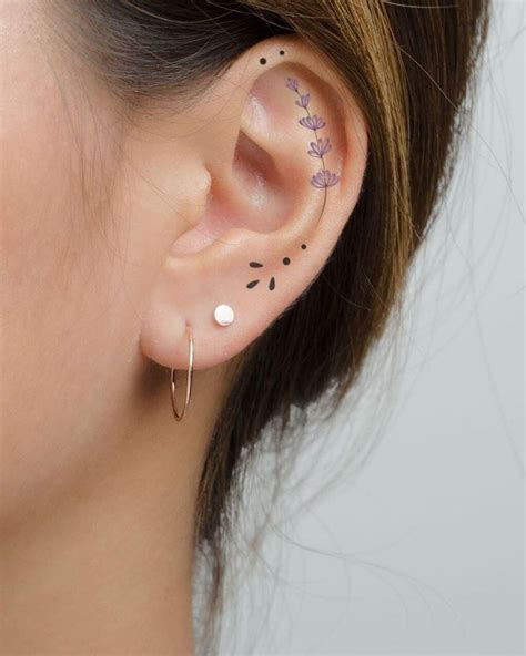 Ear Tattoos 31 Gorgeous Creative And Mostly Tiny Tats Ear Tattoo