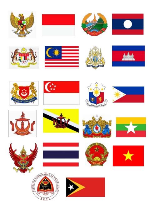 Gambar Bendera Dan Lambang Negara Anggota Asean Sebagai Imagesee