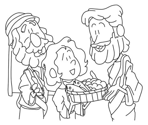 Cute coloring pages to print out. Jesus Feeds 5,000 Coloring Page | Ministry-To-Children
