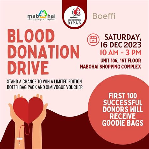 Blood Donation Drive Mabohai Shopping Complex