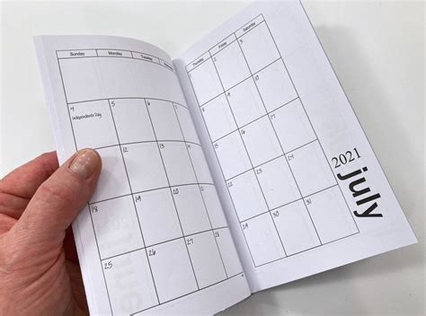 2021 Mini Printable Pocket Calendar Minimalist Style Etsy