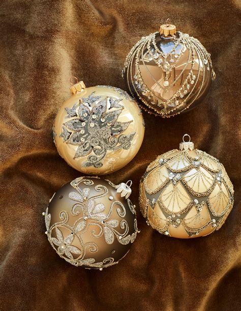 Decorated Glass Christmas Ornament Set Balsam Hill Glass Christmas