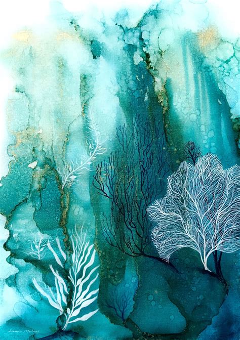 The art of ana bikic updated their cover photo. Coral Reef 4 in 2020 | Coral art, Coral reef art, Coral ...