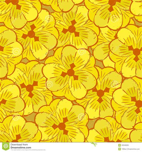 Abstract Yellow Flowers Seamless Pattern Stock Vector Illustration Of