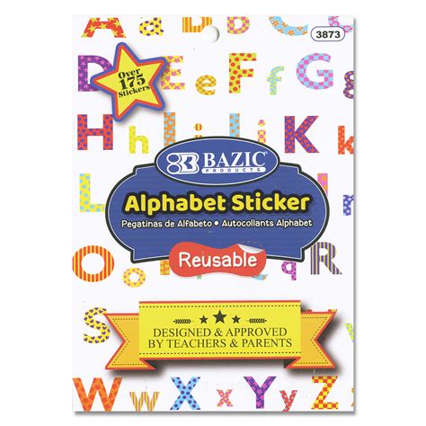 Bazic Alphabet Plastic Sticker Book Bazic Products