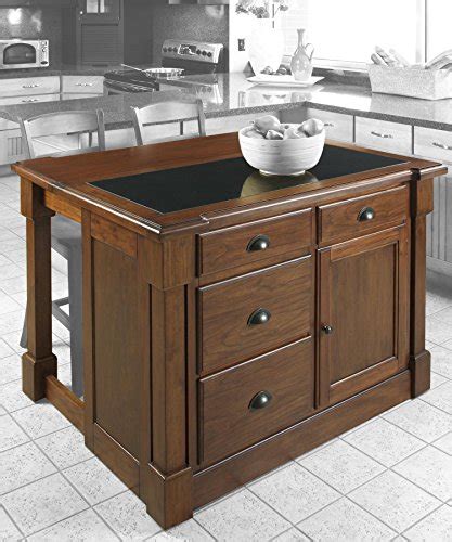 Aspen Rustic Cherry Kitchen Island With Granite Top By Home Styles Pricepulse