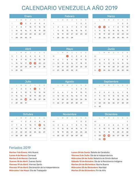 Calendario 2019 Venezuela Calendario Para Imprimir Gratis Gambaran