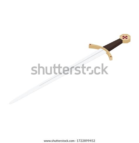 Accolade Sword Knights Templar Medieval Weapon Stock Vector Royalty