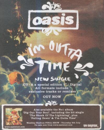 Nmem9 Advertposter 11x9 Oasis Im Outta Time New Single Ebay