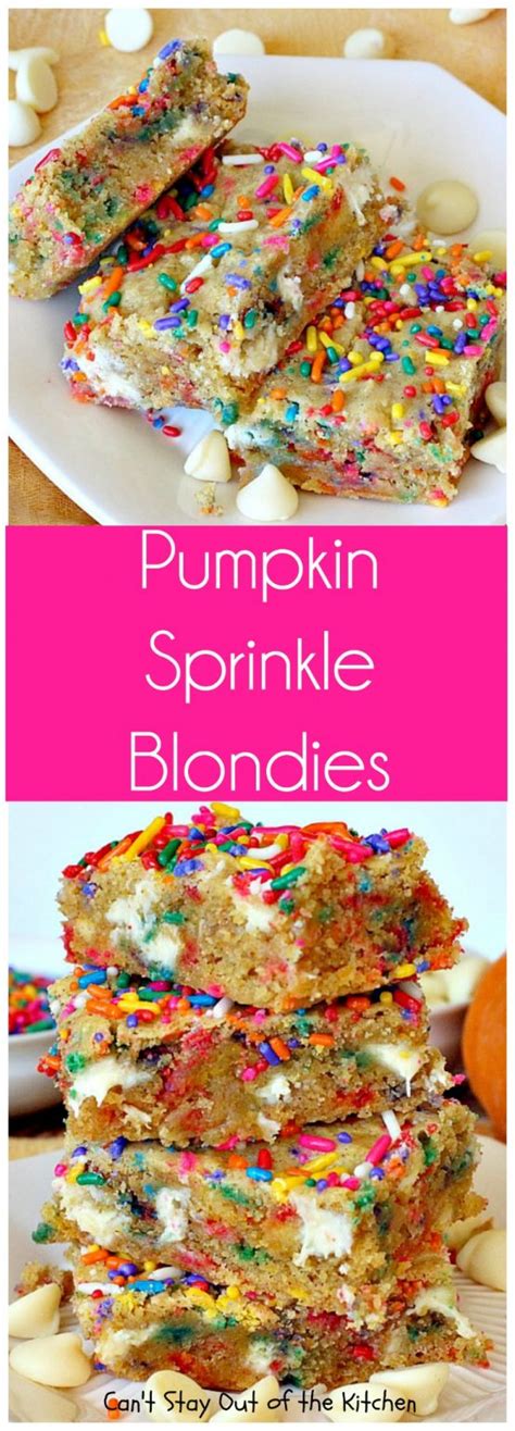 Pumpkin Sprinkle Blondies Cant Stay Out Of The Kitchen