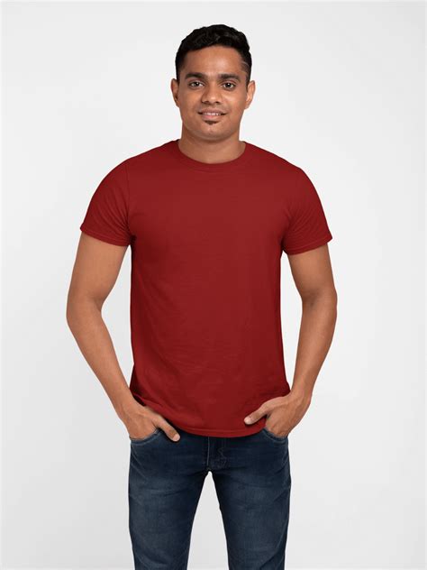 men-s-round-neck-plain-t-shirt-maroon-regular-fit-the-cool-vibe