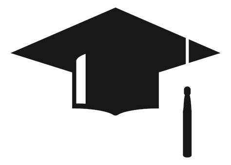 Premium Vector Black Bachelor Cap Icon Graduation Hat Symbol Isolated