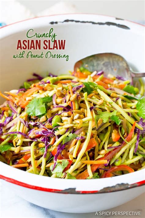 Crunchy Asian Slaw Recipe With Peanut Dressing A Spicy Perspective