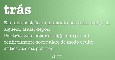 Trás Dicio Dicionário Online De Português