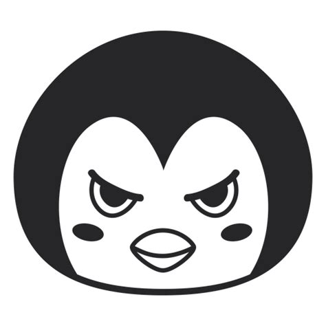Penguin Angry Head Muzzle Stroke Transparent Png Svg Vector File