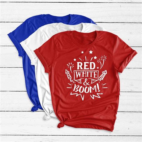 Fourth Of July Shirts Th Of July Red White And Boom Cute Shirt Designs Trendy Summer