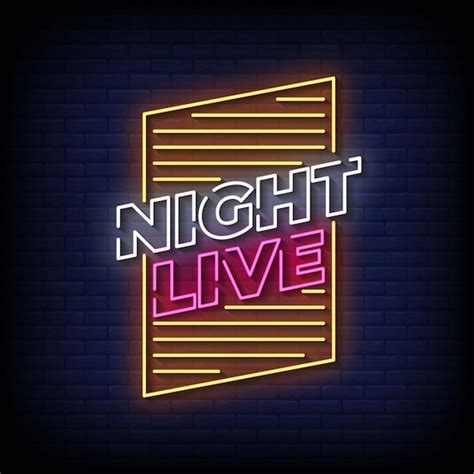 Premium Vector Night Live Neon Signs Style Text Vector