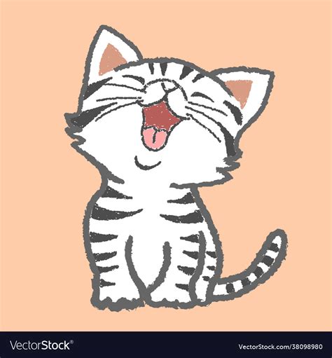 Cute Little Cat White Cat Cartoon For Kids Web Vector Image