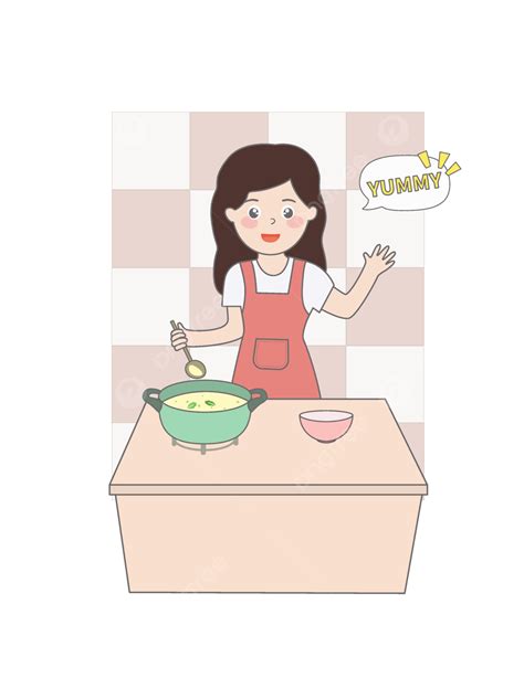 รูปเว็กเตอร์ทำอาหารภาพประกอบการ์ตูนครัวทำอาหารแม่บ้านทำอาหาร Png แม่บ้าน มือทาสีห้องครัว การ