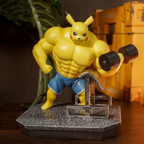 Estatua Pikachu Musculoso Fitness Academia Pokemon Cm Toyshow Tudo De Marvel DC Netflix