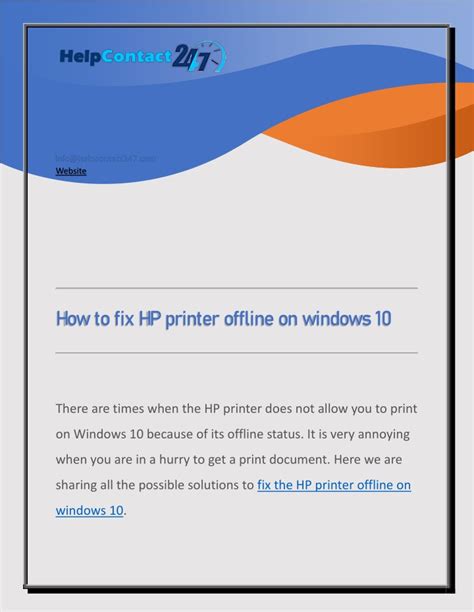 Ppt How To Fix Hp Printer Offline On Windows 10 Powerpoint