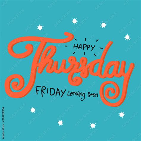 Vektorová Grafika „happy Thursday Friday Coming Soon Word Doodle Vector