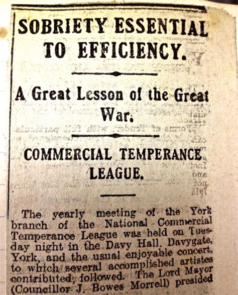 Yorks Temperance Movement Published Several Articles Condemning The