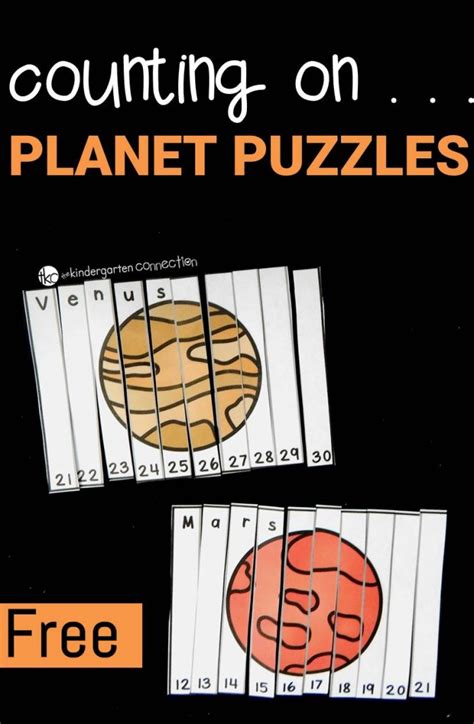 Planet Counting Puzzles Space Lessons Space Theme Preschool Space