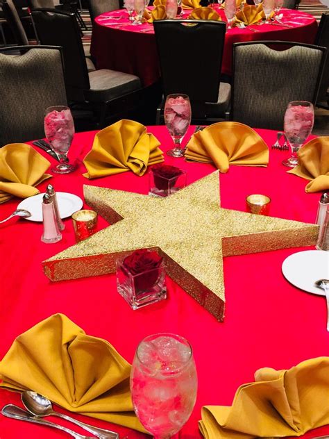 Gold Star Centerpiece For Hollywood Theme Prom Hollywood Theme Prom