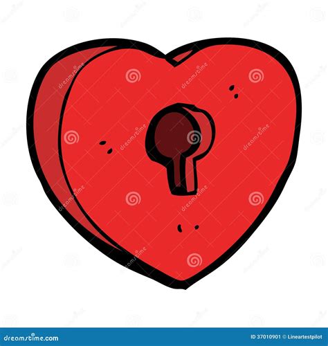 Cartoon Heart With Keyhole Stock Vector Illustration Of Cheerful