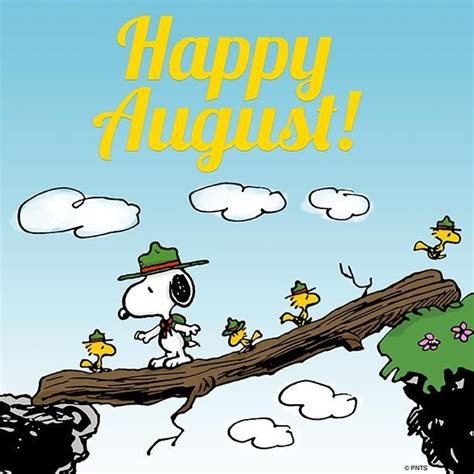 Happy August Peanuts Pinterest