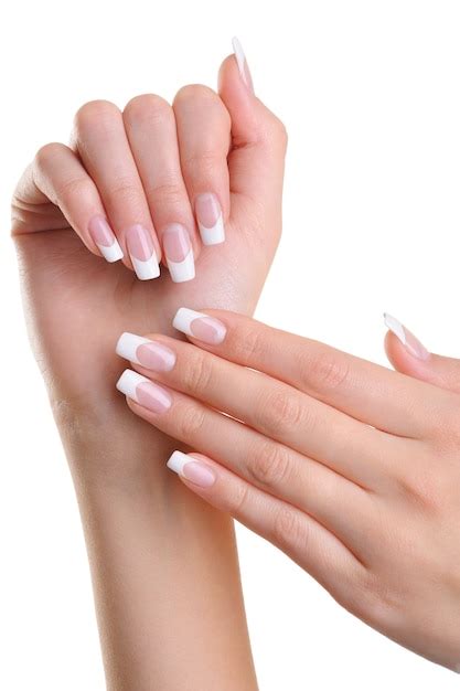 Free Photo Beautiful Female Hands Over With Beauty French Manicure