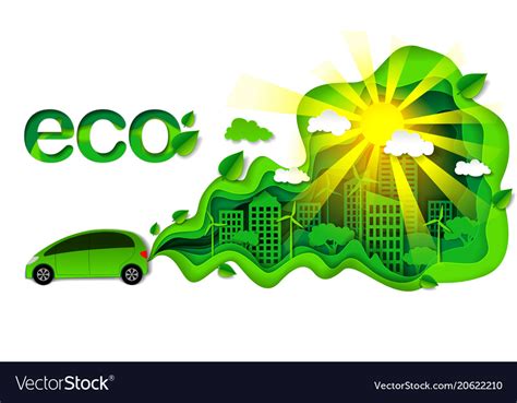 Eco Friendly Car In Modern Royalty Free Vector Image