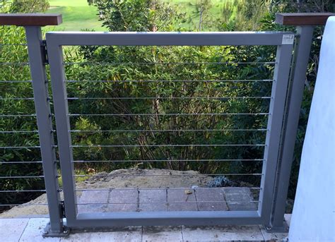 Gates For Stainless Steel Cable Railings Custom Stainless Steel Cable Gates And Modern Fencing