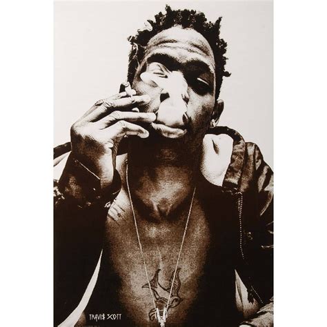 Black And Grey Travis Scott Smoking A Joint Photo 24 Inches X 36 Inches
