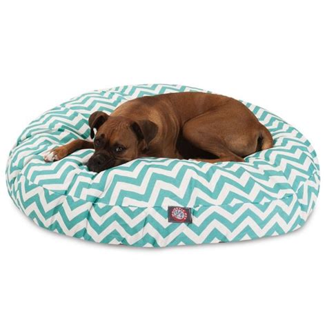 Majestic Pet Outdoor Teal Chevron Round Pet Bed Lg Round Dog Bed